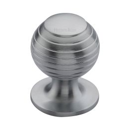 Heritage Brass Cabinet Knob Beehive Design 32mm Satin Chrome finish