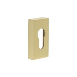 CRES Rectangular Satin Brass Euro Escutcheon - By Frelan Hardware - CRES404SB