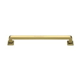Heritage Brass Door Pull Handle Square Vintage Design 338mm&nbsp;Polished Brass Finish