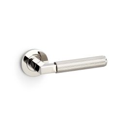 Alexander & Wilks - Hurricane Knurled Lever on Round Rose - Polished Nickel