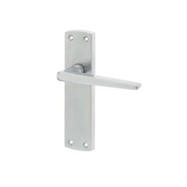 Bray Door Handle on Lathcplate Satin Chrome - By Frelan Hardware - JV391SC