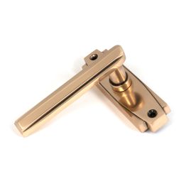 Polished Bronze Art Deco Lever on Rose Set
