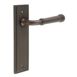 Highgate Door Handle Latch Backplate Dark Bronze - By Frelan Hardware - BUR35KIT86