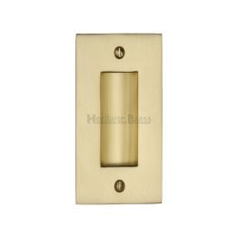 Flush Pull Handle 4" Satin Brass finish