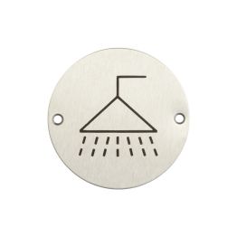 Stainless Steel Shower Symbol 75mm Satin Stainless Steel - By Frelan Hardware - JS106SSS