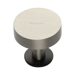 Heritage Brass Cabinet Knob Disc Design with Base 38mm Matt Bronze / Satin Nickel finish