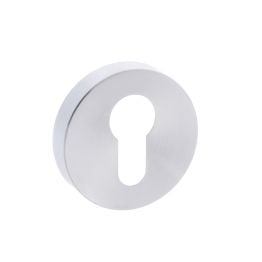 CleanTouch Anti-Bac Euro Escutcheons on Minimal Round Rose - Satin Chrome