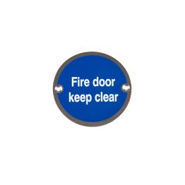 Stainless Steel Fire Door Keep Clear 75mm Polished Stainless Steel - By Frelan Hardware - JS108PSS