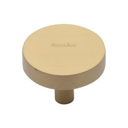 Heritage Brass Cabinet Knob Disc Design 38mm Satin Brass finish