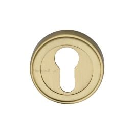 Heritage Brass Euro Profile Cylinder Escutcheon Satin Brass finish