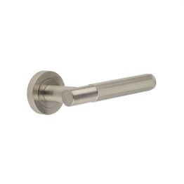 Jedo Bari Knurled Door Handles Satin Nickel - By Frelan Hardware - JV850SN