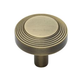 Heritage Brass Cabinet Knob Ridge Design 38mm Antique Brass finishUK Registered Design Number 6194410