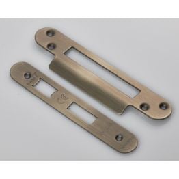 Forend Strike & Fixing Pack To Suit Architectural Sashlocks (Bas/Ess/Lss/Oss) Radius - Antique Brass