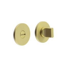 CR-802 Satin Brass Thumb Turn & Lock Round Rose - By Frelan Hardware - CR-802A7SB