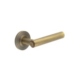 Richmond Door Handles Chamfered Rose Antique Brass - By Frelan Hardware - BUR45KIT2