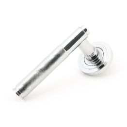Polished Chrome Brompton Lever on Rose Set (Art Deco)