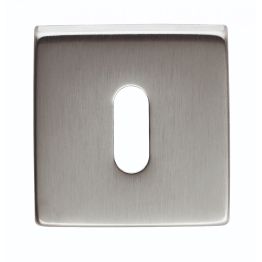 Square Standard Key Escutcheon - Satin Chrome