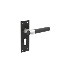 Nero T-Bar Door Handles on Euro Profile Lockplate Black - By Frelan Hardware - JMB103