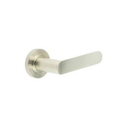 Kensington Door Handles Plain Rose Satin Nickel - By Frelan Hardware - BUR25KIT313