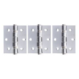 Atlantic Ball Bearing Hinges 3" x 2.5" x 2.5mm - Polished Chrome (Set of 3)