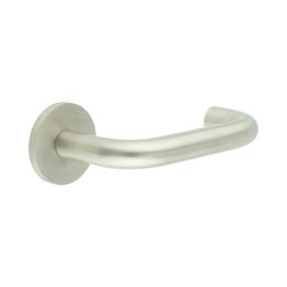 CR-106 Satin Stainless Steel  Sprung Round Rose Door Handle - By Frelan Hardware - CR-106A1SSS