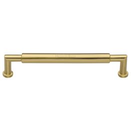 Heritage Brass Cabinet Pull Bauhaus Round Design 254mm CTC Satin Brass Finish