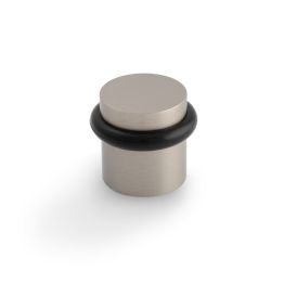 Valli 38 x 35mm - Floor Mounted Plain Doorstop - Concealed Fix - Satin Nickel PVD