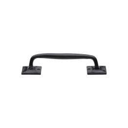 Black Iron Rustic Door Pull Handle Cranked Design 10"