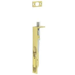 Stainless Steel Flush Bolts JSS50 Brass Finish 150mm x 20mm Square Forend - By Frelan Hardware - JSS50PVD