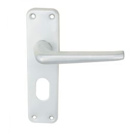 Aluminium Lever On Backplate - Lock Oval Profile 48.5mm c/c - Satin Anodised Aluminium