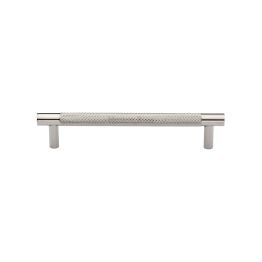 Heritage Brass Cabinet Pull Partial Knurl Design 128mm CTC Polished Nickel finish