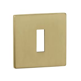 Tupai Exclusivo 5S Line Key Escutcheons on 5mm Slimline Square Rose - Raw Brass