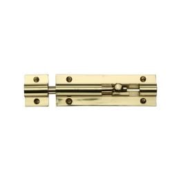 Heritage Brass Door Bolt Straight 4" x 1.25" Polished Brass finish
