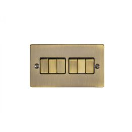 Eurolite Enhance Decorative 6 Gang Switch Antique Brass