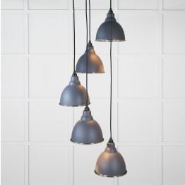 Smooth Nickel Brindley Cluster Pendant in Slate