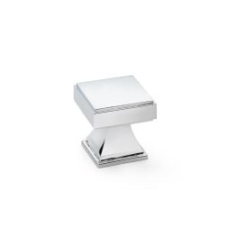 Alexander & Wilks - Jesper Square Cupboard Knob - Polished Chrome - 30mm