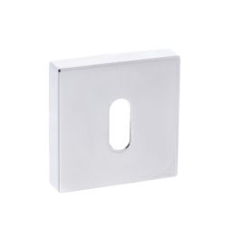 Forme Key Escutcheons on Minimal Square Rose - Polished Chrome