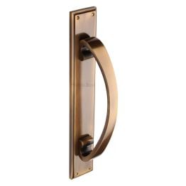 Heritage Brass Door Pull Handle on Plate Antique Brass finish
