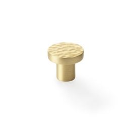 Alexander & Wilks - Hanover Hammered Cupboard Knob - Satin Brass - 30mm