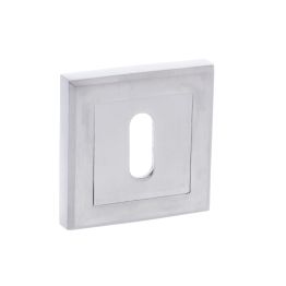 STATUS Key Escutcheons on Square Rose - Satin Chrome