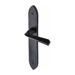 Black Iron Rustic Door Handle Lever Latch Grafton Design