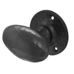 Jedo Oval Mortice Door Knobs Black - By Frelan Hardware - JAB48