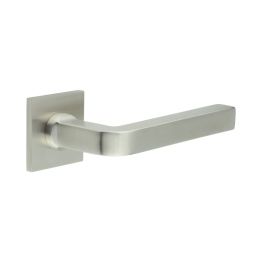 CR-104 Satin Stainless Steel  Sprung Square Rose Door Handle - By Frelan Hardware - CR-104B1SSS
