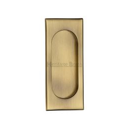 Flush Pull Handle 105mm Antique Brass Finish