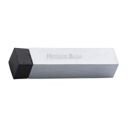 Heritage Brass Door Stop Square Wall Mounted Design Satin Chrome Finish