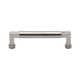 Heritage Brass Cabinet Pull Bauhaus Design 128mm CTC Satin Nickel Finish