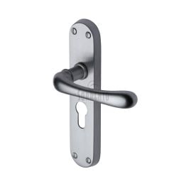 Sorrento Door Handle for Euro Profile Plate Donna Design Satin Chrome finish