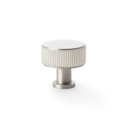 Alexander & Wilks - Lucia Reeded Cupboard Knob - Satin Nickel - 35mm