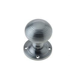 Jedo Reeded Mortice Door Knobs 53mm Satin Chrome - By Frelan Hardware - JR6MSC