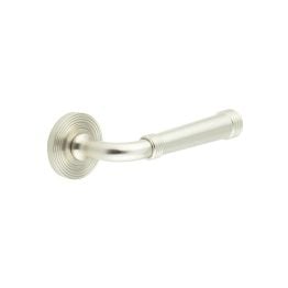 Highgate Door Handles Reeded Rose Satin Nickel - By Frelan Hardware - BUR35KIT316